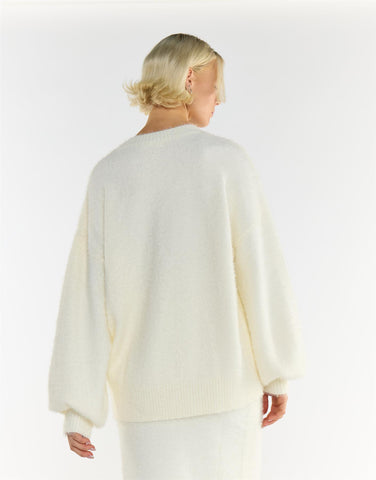 Cream Crew Neck Long Sleeve Cosy Jumper