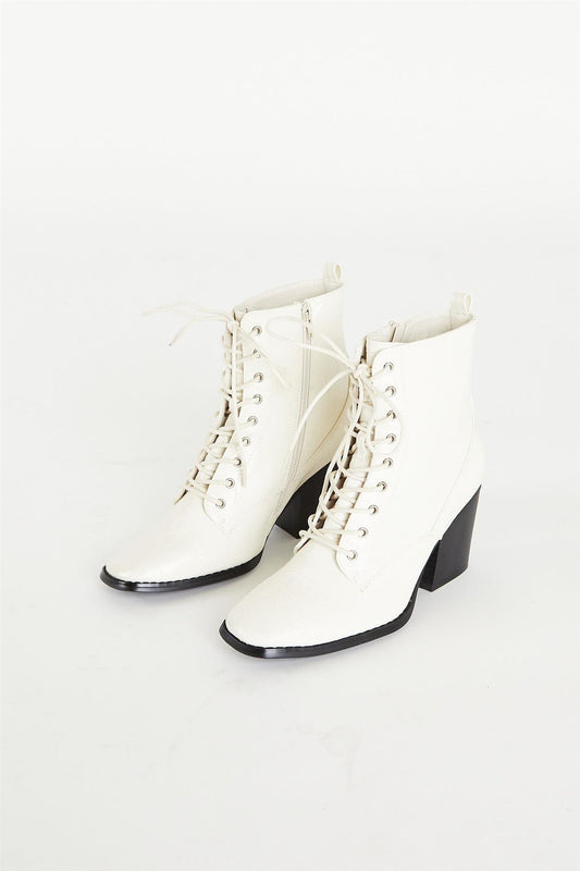 Bone Lace Up Ankle Boot Ankle Boot-Lace Up Boot