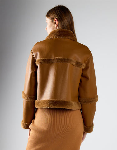 Tan Fur Contrast Coat