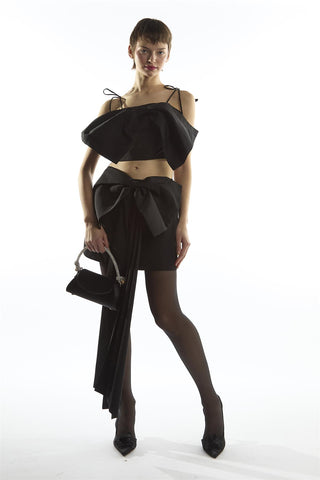 Bow Crop Top - Remi Co-ord Black