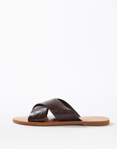 Brown Croc Open Toe Sandals