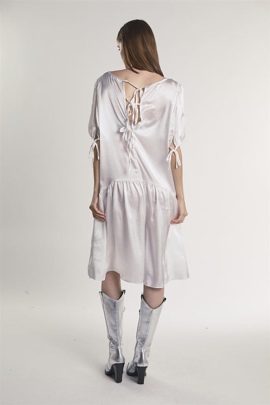 Off-White Drop-Waist Midi-Dress