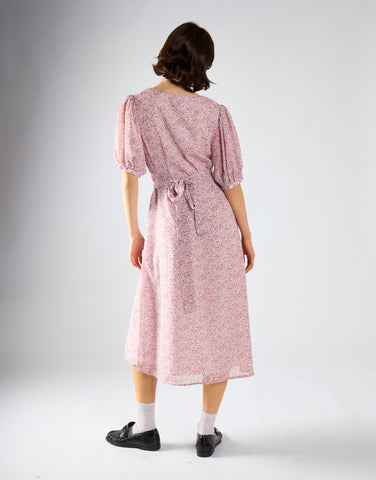 Glamorous Orchid Multi Ditsy Tie Waist Midi Dress