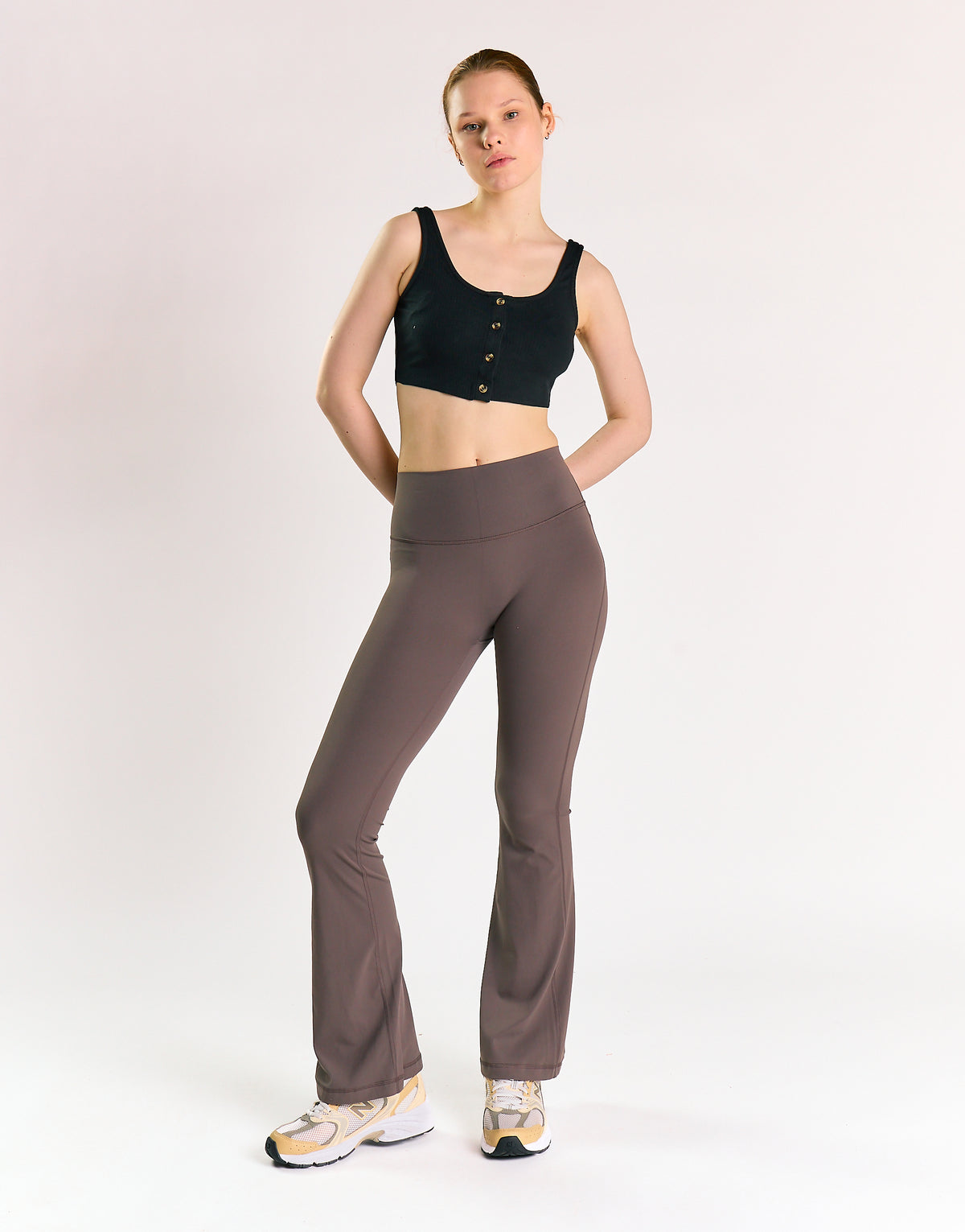 Black Button-Front Crop-Top