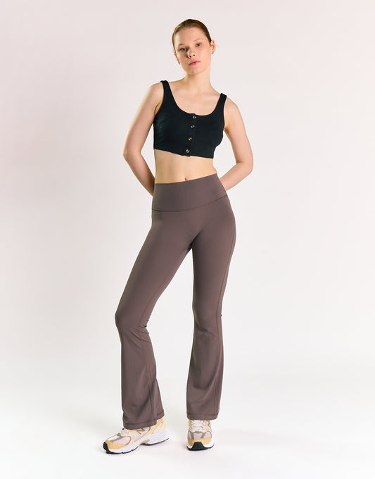 Black Button-Front Crop-Top