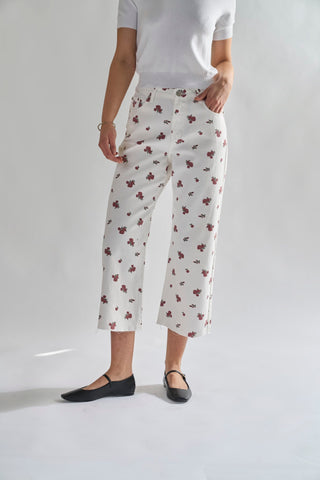 Glamorous Womens White Ditsy Denim Jeans