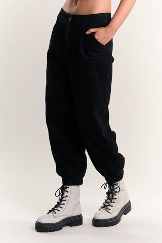 Glamorous Black Cuffed Ankle Cargo Trousers