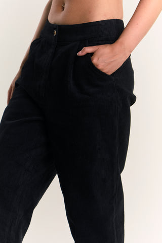 Glamorous Black Cuffed Ankle Cargo Trousers