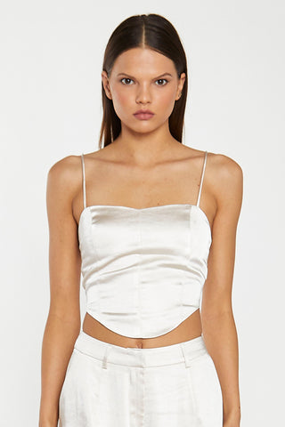 Champagne Satin Corset Top