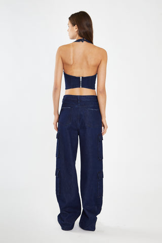 Indigo-Blue Cargo -Jeans