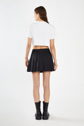 White Embellished Heart Cut-Out Crop-Top