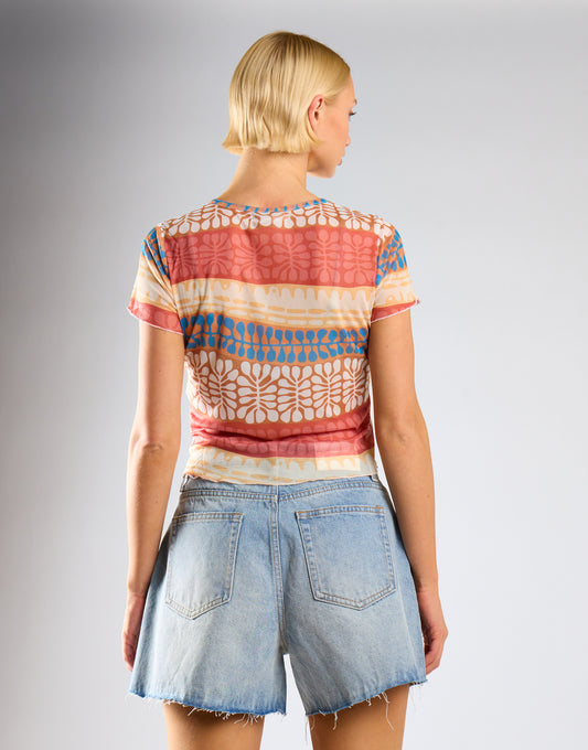 Vintage Blue Mid Rise Frayed Hem Denim Shorts