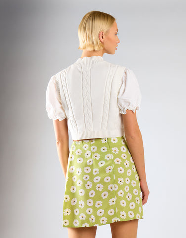 Glamorous Care Olive Green Flower Mini Skirt