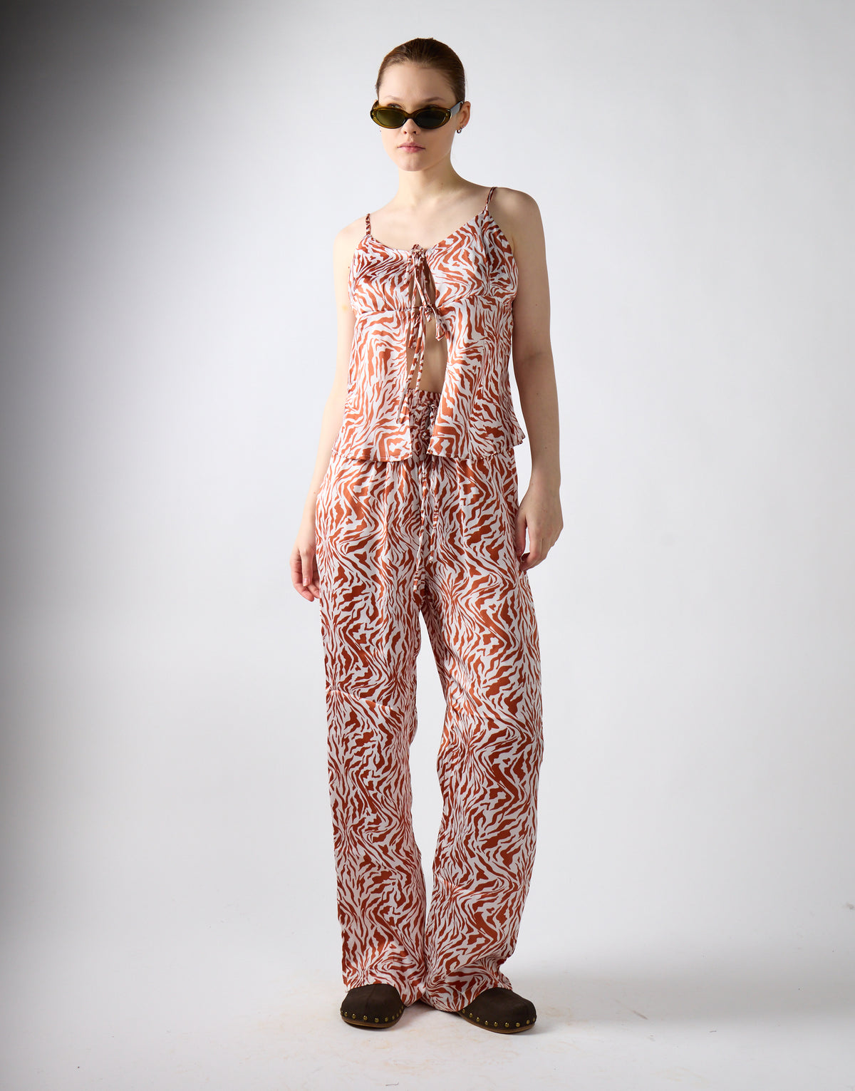 Glamorous Care Tan Zebra Print High Waisted Trousers