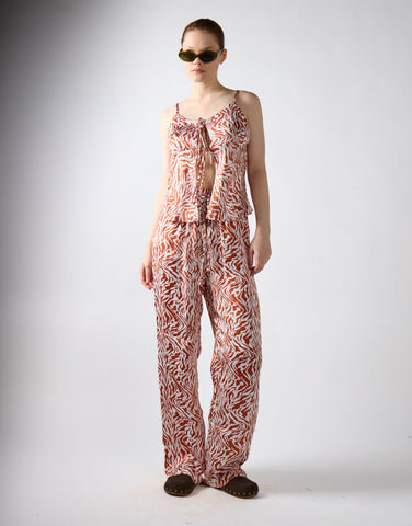 Glamorous Care Tan Zebra Print High Waisted Trousers