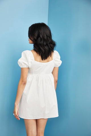 Glamorous Care White Puff Shoulder Shift Mini Dress
