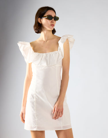 Glamorous Care Ruffle Square Neck Mini Dress
