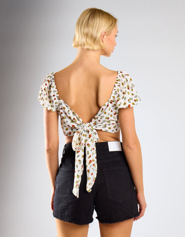 Glamorous Care Tie Back Crop Top with Twist Front