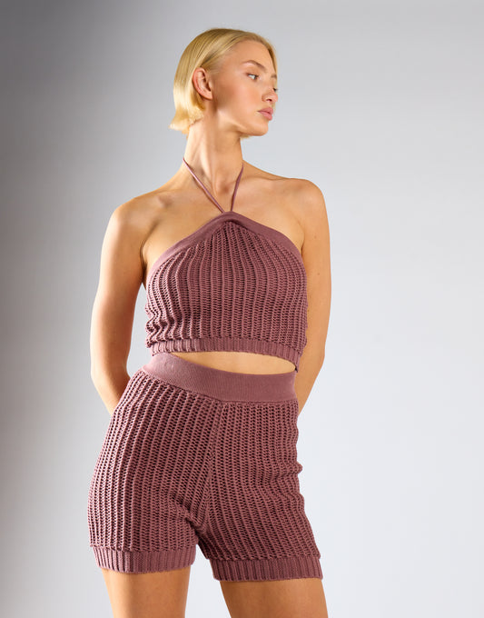 Mink Ribbed Shorts