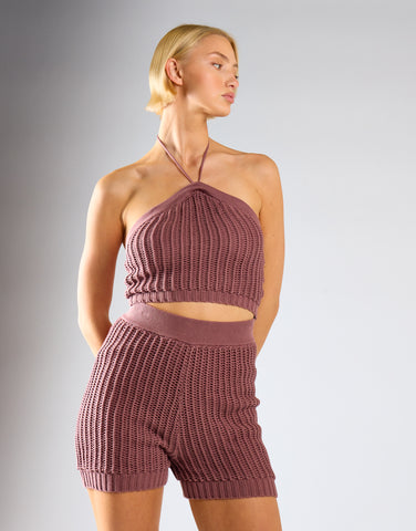 Mink Ribbed Shorts