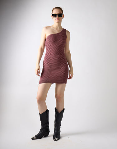 Mink Textured Knit Midi Dress