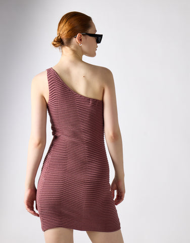 Mink Textured Knit Midi Dress