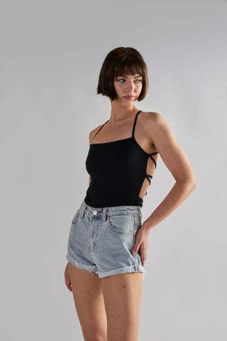 Glamorous Light Antique Wash High Waisted Shorts