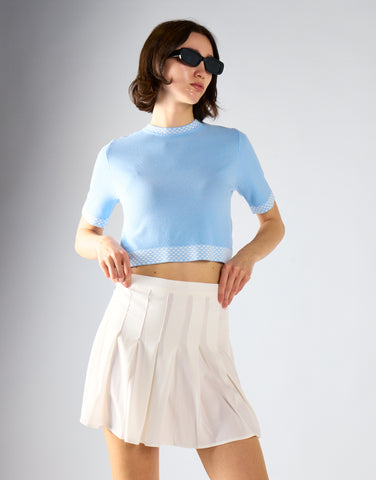Glamorous Off White Pleated Mini Skirt