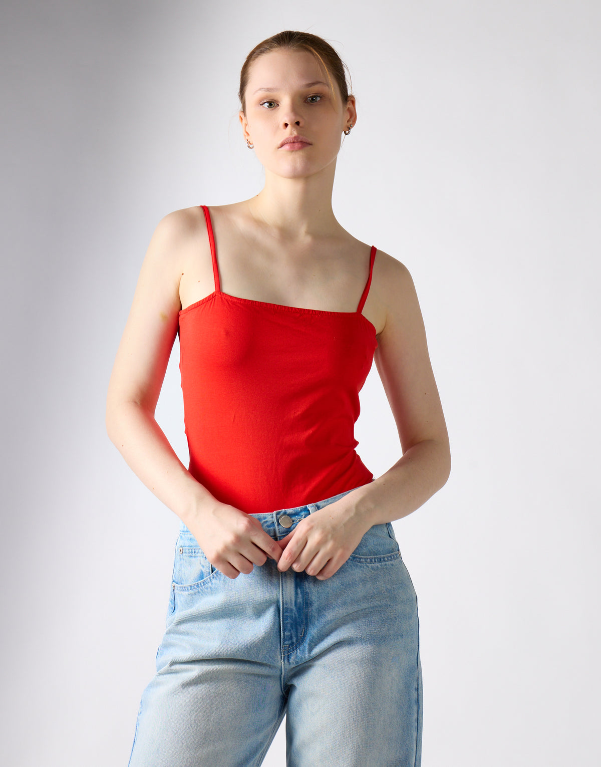 Tomato Sleeveless Tie Back Detail-Bodysuit