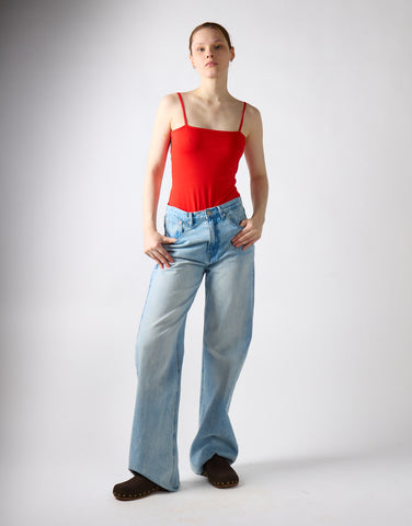 Tomato Sleeveless Tie Back Detail-Bodysuit