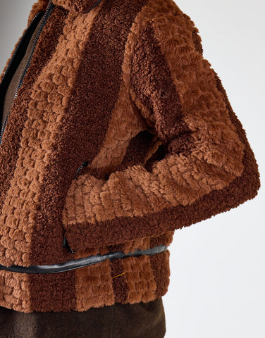 Full Sleeves Cardigan - Brown Stripe Fur