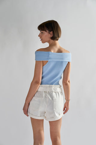 Off White Paper-Bag Belted Shorts