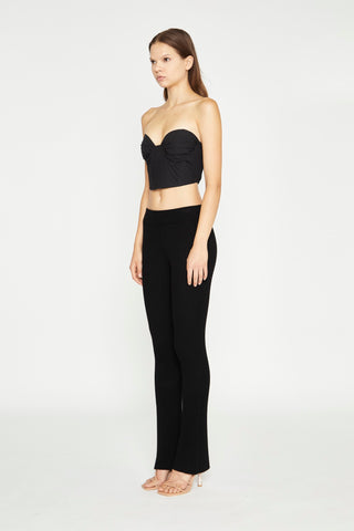Black Strapless Corset Crop-Top