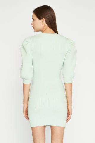 Mint Knitted Bodycon Mini-Dress