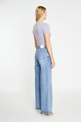 Lilac-Glitter Short-Sleeve Knitted Top