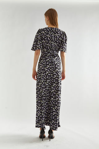 Lilac-Rose V-Neck Maxi Tea-Dress