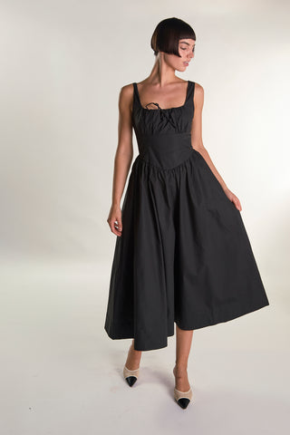 Black Skater Midi-Dress