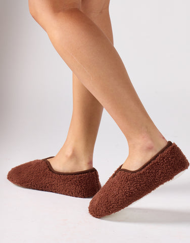 Mocha fluffy slippers