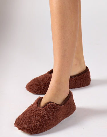 Mocha fluffy slippers