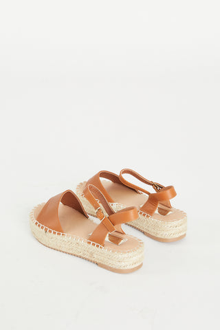 Tan Chunky Espadrille Flat Form Sandals