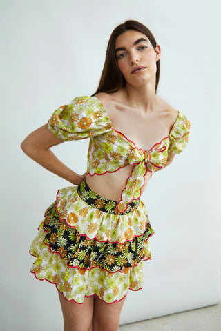 Glamorous Collection Tiered Ruffle Mini Skirt