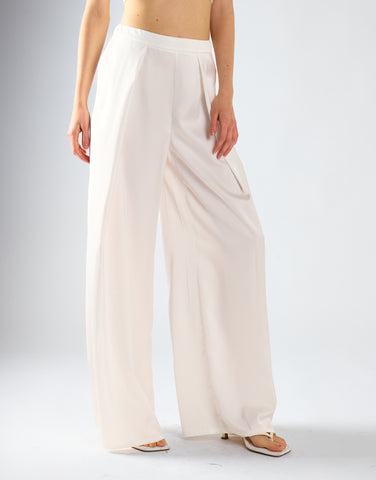 Glamorous Modest Off White Sateen Trousers