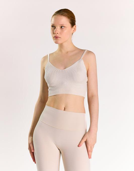 Off White Strappy Crop Top