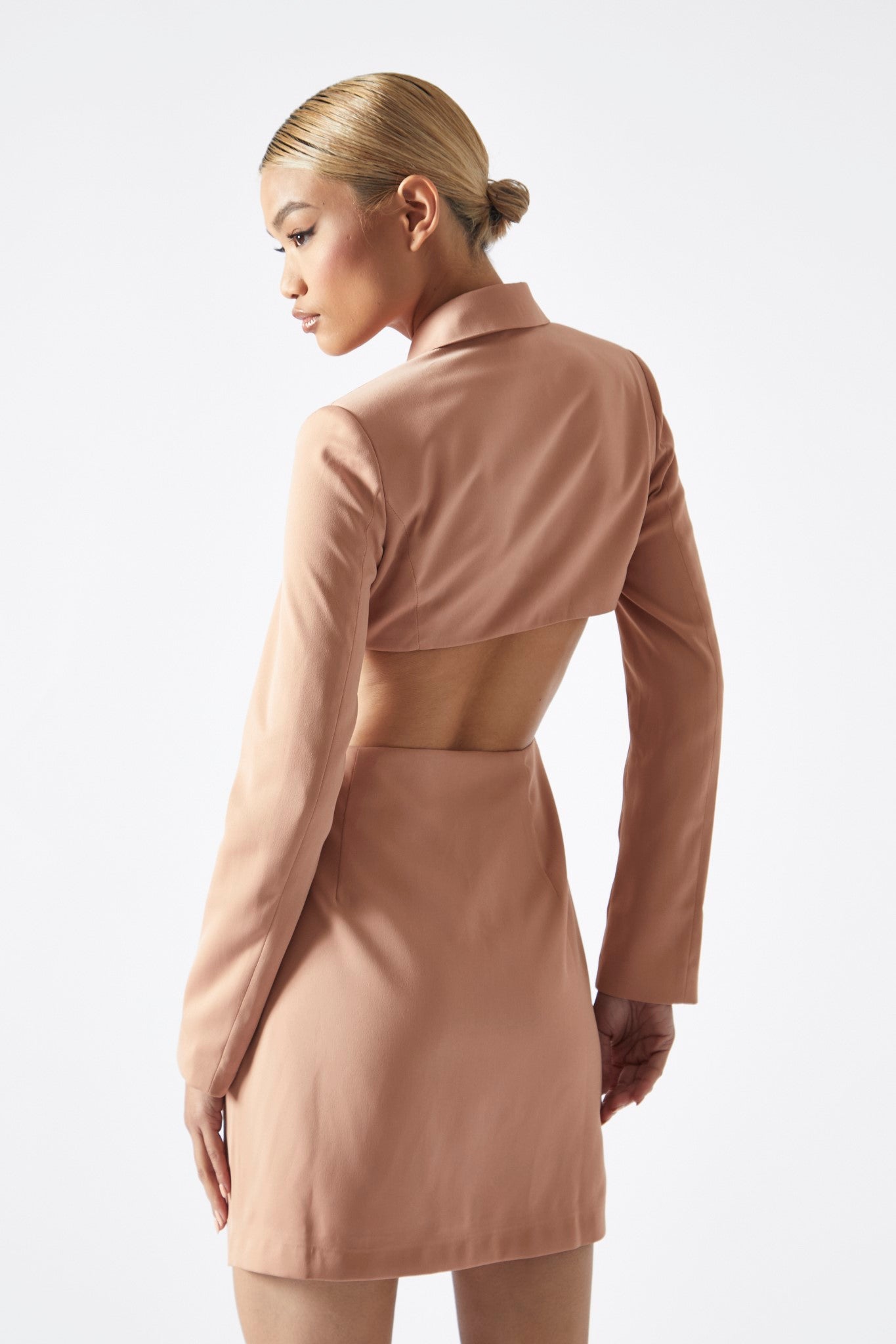 Cinnamon Cut-Out Back Blazer Dress