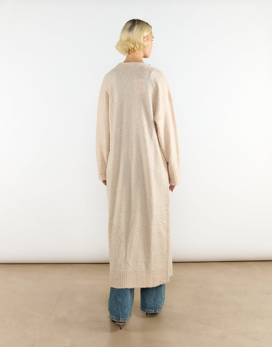 Dark-Cream Oversized Longline-Cardigan
