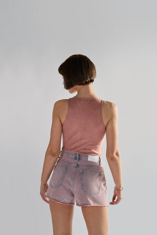 Pink Wash Denim Shorts