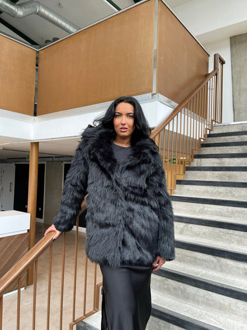 Black Faux-Fur Coat