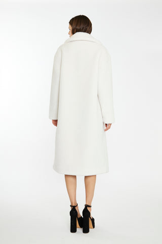 Winter White Longline Faux Fur Coat