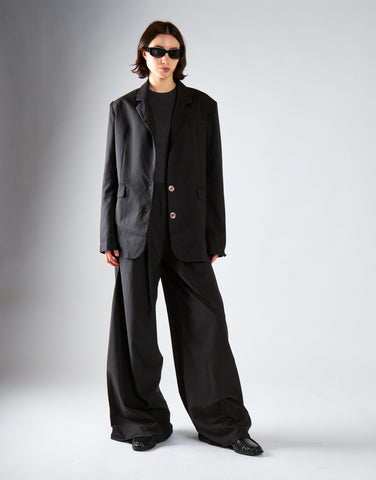 Black Single Breast Oversized-Blazer