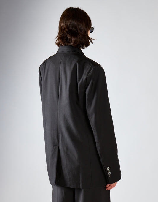 Black Single Breast Oversized-Blazer